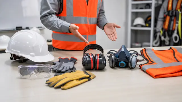 Equipamentos de protecao individual organizados para treinamento